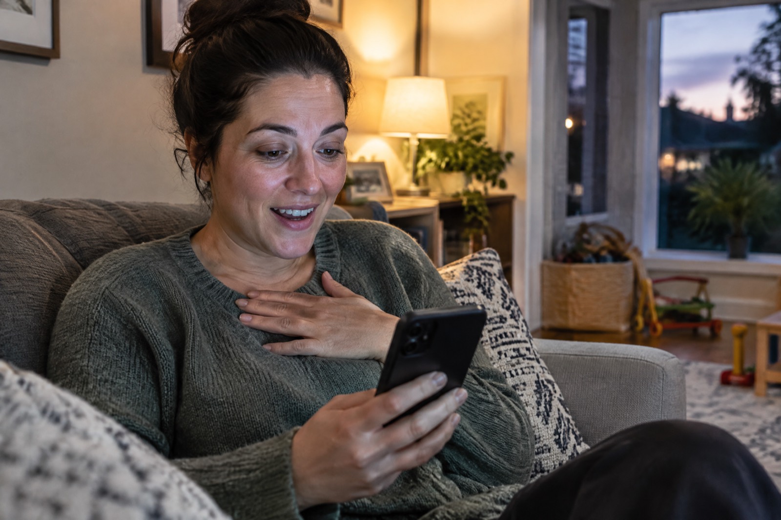 Een ouder die op een telefoon een antwoord krijgt van de vereniging
